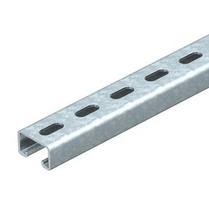 Lengte a 1m. profielrail geperforeerd sleufbreedte 22mm 50x30mm staal