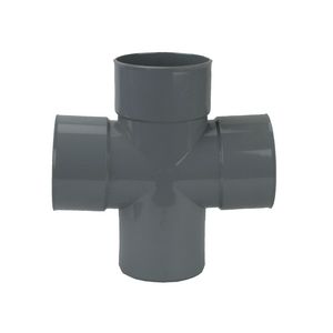Wadal PVC lijm dubbel T-stuk 90° 40x40mm grijs 3x mof/spie