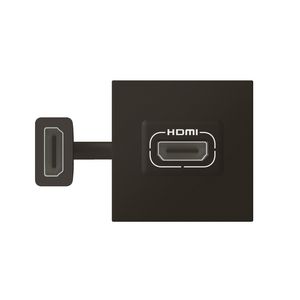 Contactdoos HDMI voorbekabeld 2 modulen zwart Mosaic