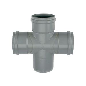 PVC manchet dubbel T-stuk 88° 160mm SN4 grijs mof/spie