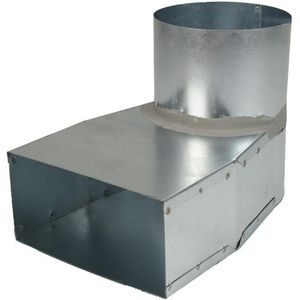 Lepe hoekstuk 220x80mm naar Ø125mm