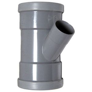 Wafix PVC manchet T-stuk 45° 110x50mm SN4 grijs 2x mof / 1x lijm