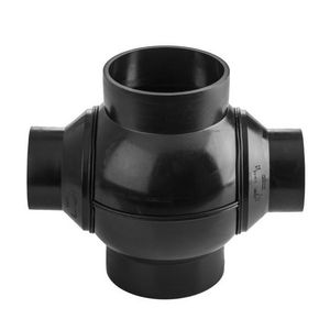 PE bolvert. model A 110mm PN4 zwart