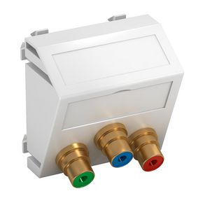 Draagplaat Video-Cinch 3x kopp. connect.-connect. 45x45mm