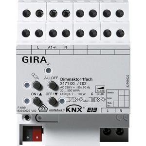 Dimactor 1-voudig 500 W/VA KNX DIN-rail