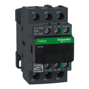 Contactor 3P 32A AC-3 <440V 48-130V AC/DC sp Green