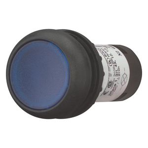 Signaaldrukknop compact vlak blauw terugv. 1no/0nc 136630