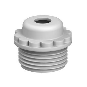 Schroefdraadnippel met opening M12 polyeth. li.grijs VVE=100