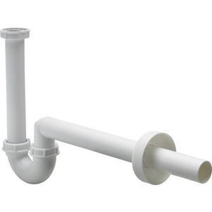 Plastic bidet-buissifon + muurplaat + rozet wit 218980 1.1/4