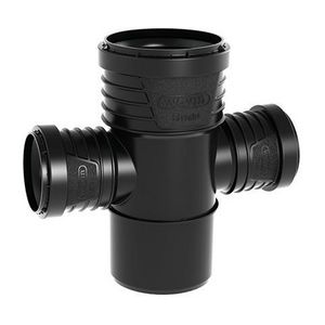 Sitech+ geluidsarm PP dubbel T-stuk 87,5° zwart 75x50x50mm