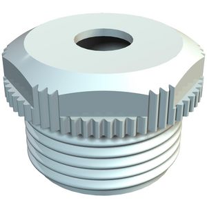 Schroefdraadnippel met opening PG21 polyeth. li.grijs VVE=50