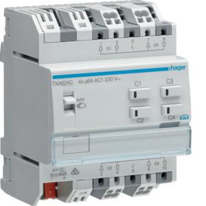 Jaloezie-actor bussysteem KNX 4-voudig 230V AC