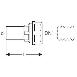 Overgangskoppeling MAPRESS C-STAAL 15-flex DN16 klemring-schroefverbinding v. ribbelbuizen VVE=2