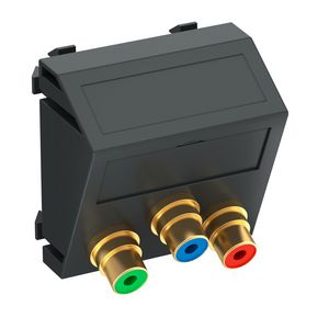 Draagplaat cinch 3x kopp. connect.-connect. 45x45mm 6105153