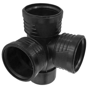 Sitech+ geluidsarm PP hoek T-stuk 87,5° zwart 110x50x50mm