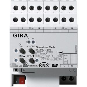 Dimactor 2-voudig 2 x 300 W/VA KNX DIN-rail