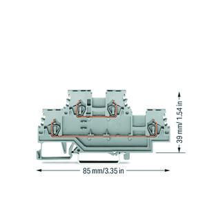 2-etageklem Rijg-/rijgklem L/L grijs 279-501 VVE=50