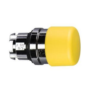 Drukknop paddestoel 30mm Terugvering 22mm Geel chroom