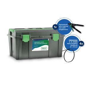 Gereedschapskoffer met nylon slangklemmen en span-kniptang