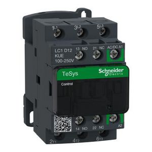 Contactor 3P 12A AC-3 <440V 100-250V AC/DC s Green