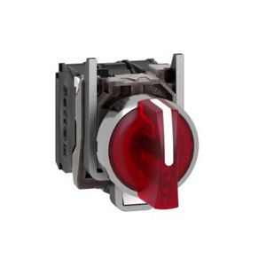 Illuminated selector switch metal red 22 3 poss stay put 2