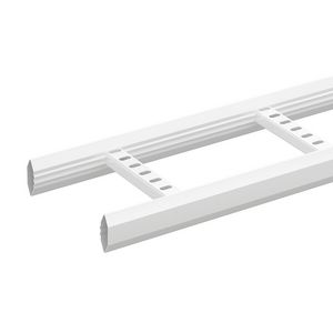 Lengte a 3m. Kabelladder gesl. zijprofiel 55x200mm zinkpox wit RAL9010
