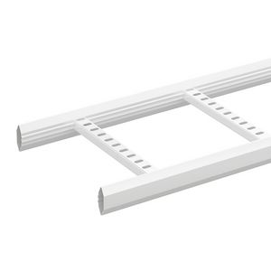 Lengte a 3m. Kabelladder gesl. zijprofiel 55x300mm zinkpox wit RAL9010