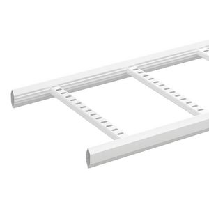 Lengte a 3m. Kabelladder gesl. zijprofiel 55x400mm zinkpox wit RAL9010