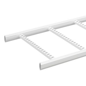 Lengte a 3m. Kabelladder gesl. zijprofiel 55x500mm zinkpox wit RAL9010