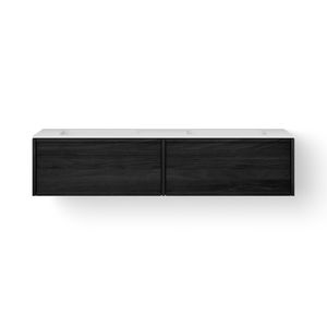 Solid Frame 160cm 2 lades 2 wasbakken black