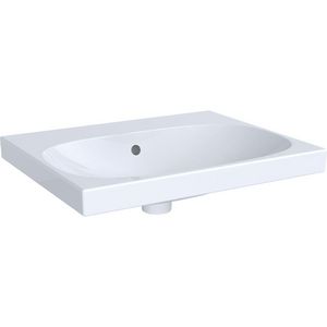 Wastafel Acanto 60x48cm zonder kraangat met overloop wit