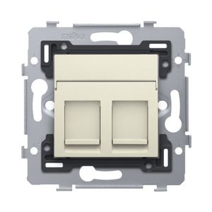 Stopcontact 2 RJ45-aansl. UTP Cat. 5E PoE++ vlak cream
