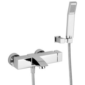 Bad/douche opbouwmengkraan LEVEL chroom incl. handdoucheset