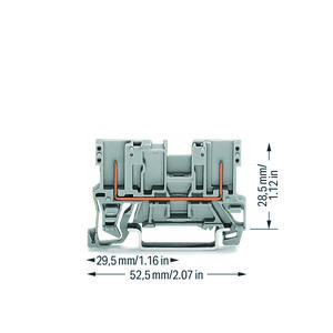 2-pins basisklem draagrail 35x15/35x7,5 grijs VVE=100