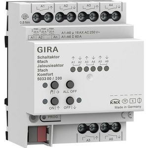 Schakelactor / jaloezieactor 6-v/3-voudig 16 A DIN-rail Kmf KNX Secure