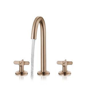 Wastafelmengkraan AXOR One 3-gats 170 en PO afvoer Brushed Bronze