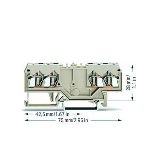 Dubbele rijgklem 2,5mm² Ex e II li.grijs 280-995 VVE=100