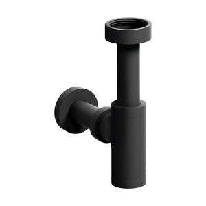 Design bekesifon 1.1/4" MINISUK v. fontein mat zwart incl. verlooprubber 40mm