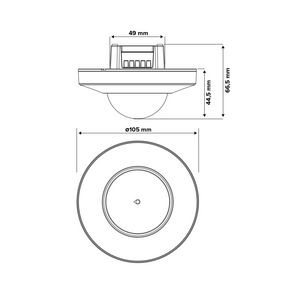 Plafond inbouw aanwezigheid detector 24m