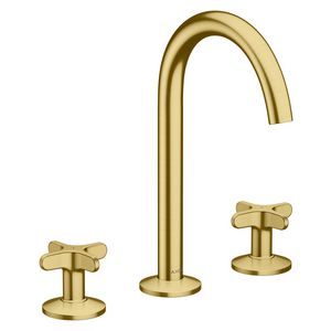 Wastafelmengkraan AXOR One 3-gats 170 en PO afvoer Brushed Brass