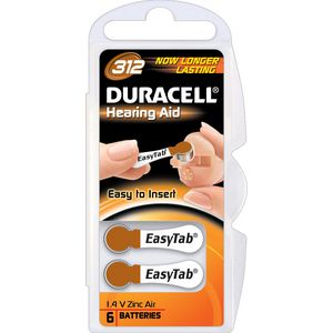 Blister a 6st. batterij DA312 Duracel VVE=10