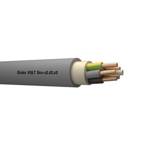 Rol a 100m. installatiekabel VULT YMvK Dca 0,6/1kV gy# 5G2,5mm² (geel/groen - blauw - bruin - zwart - grijs)