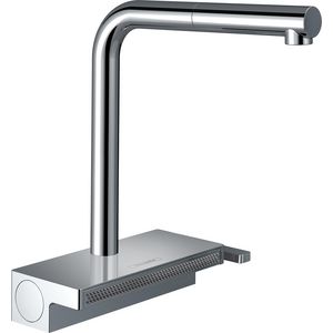 Aquno Select M81 1-hendel keukenkraan 250 uittrekbare vuistdouche 2 straalsoorten chroom