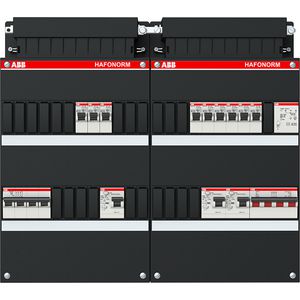 Groepenkast 9x achter 3x 30mA = HS + D + T 3-fasen