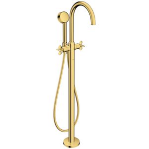 AXOR Archivio afbouwdeel 1-hendel badkraan vrijstaand met kruisgrepen Polished Gold Optic