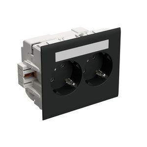 Wandcontactdoos 2-V BM SB RAL9017 VVE=10