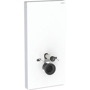 Reservoir MONOLITH 101cm tbv wandcloset front: wit glas/zijkanten: aluminium