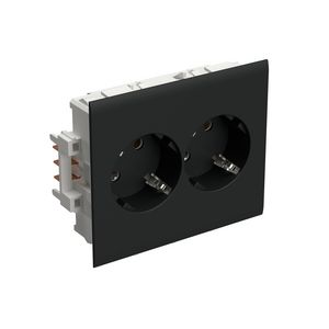 Wandcontactdoos 2-V UM SM RAL9017 VVE=10