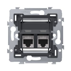 Mechanisme 2 RJ45-aansl. STP Cat. 6A PoE++ schuine uitv