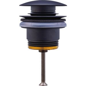 Push-open  afvoerplug mat zwart 1.1/4" 63mm